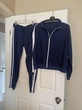 MPG Navy Athletic Jacket with White Trim